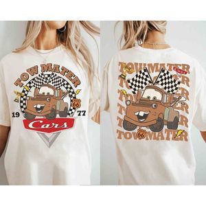 Disney Pixar Cars Tow Mater Shirt Lightning Mc Queen 2 Sided Shirt